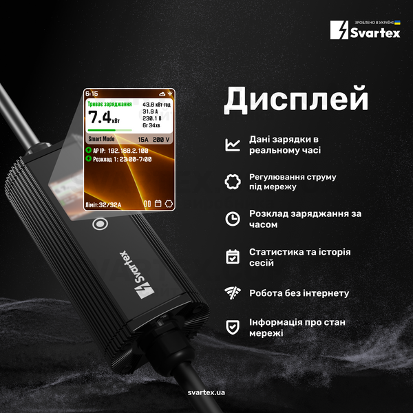 Мобільний зарядний пристрій Svartex UNYX 32A GB/t AC SVM-32-G05-3-UNYX фото